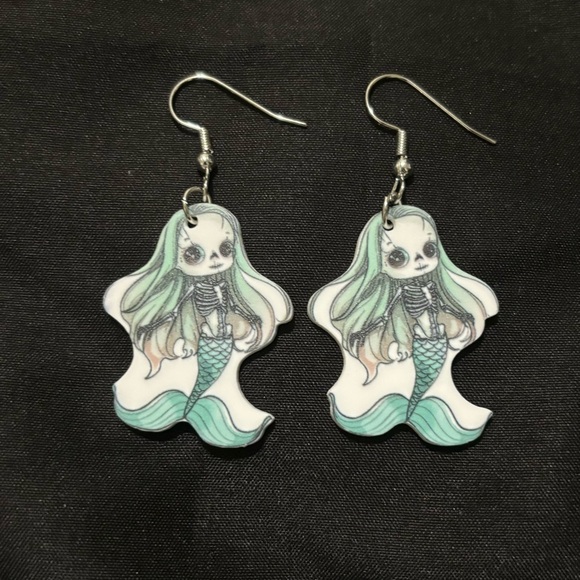 Jewelry - Skeletal Mermaid Earrings